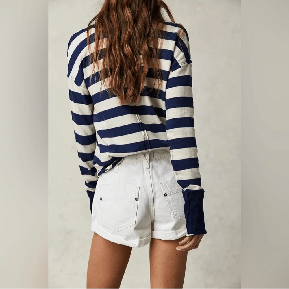 NWT Free People White High Waist Shorts - Picture 2 of 3